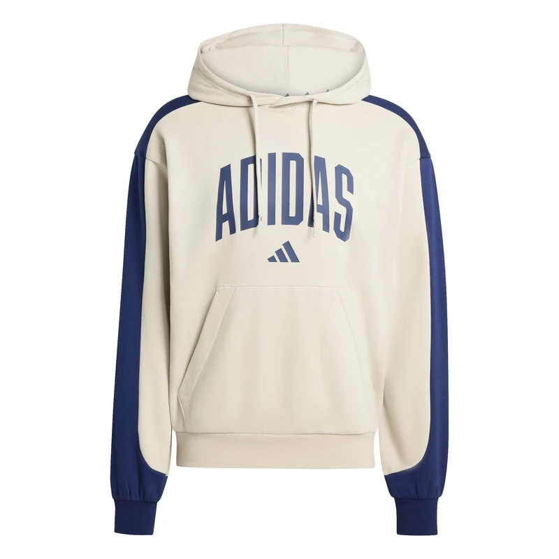 adidas Men's COLLEGIATE FLEECE HOODIE, wonder alumina/dark blue, M Extra Tall