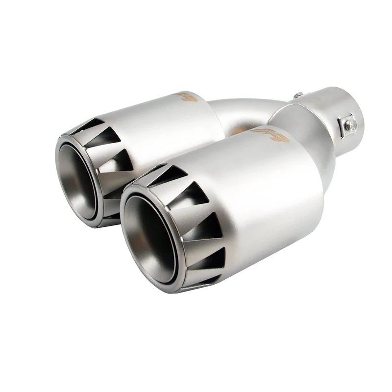 Simoni Racing TRX/123 Double Round Satin Stainless Steel Exhaust Trim - Straight - Military Aircraft Design