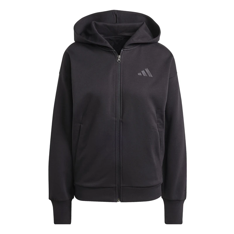 adidas Women's ALL SZN FLEECE FULL-ZIP HOODIE, black, XXL