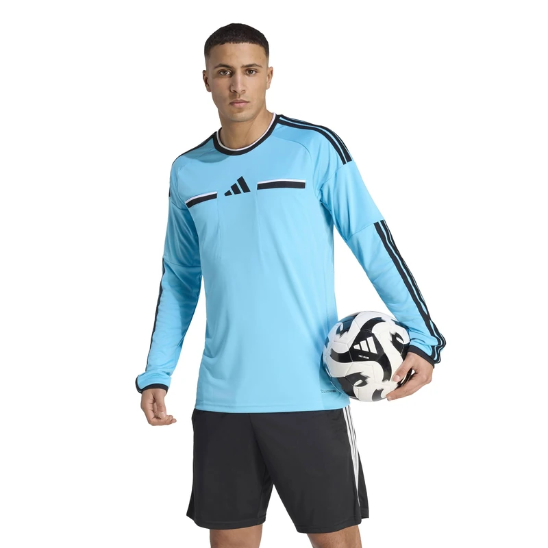 adidas Men's Referee 26 Jersey Long Sleeve, Bright Cyan/Black, M