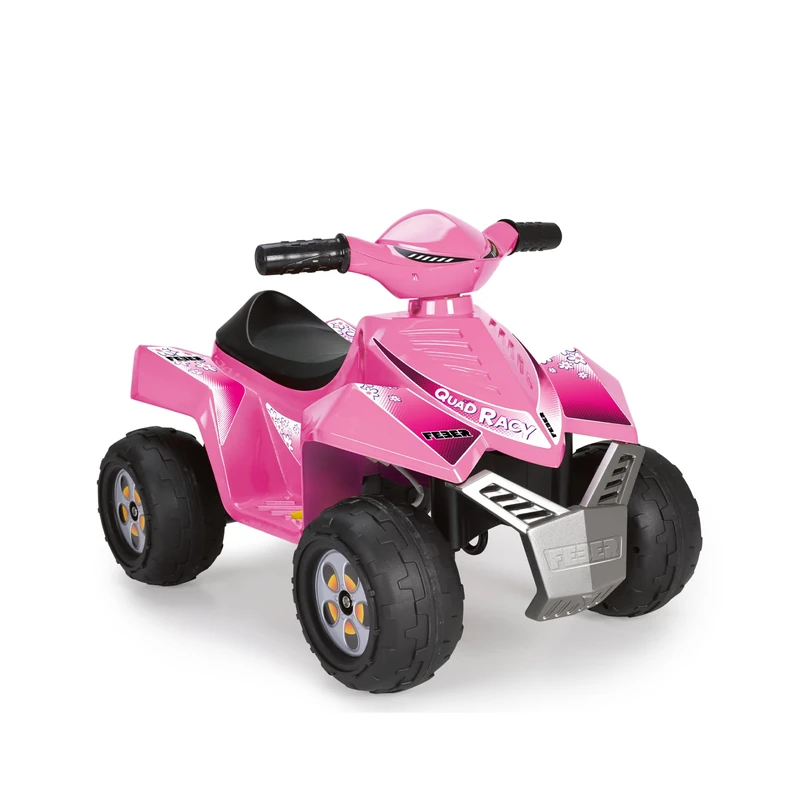 FEBER - Quad Racy 6 V Pink Electric Quad for 18 Months to 3 Years with Throttle - Large and Sturdy Wheels for Stability - Up to 40 min of Battery, Famosa (FEN50000)