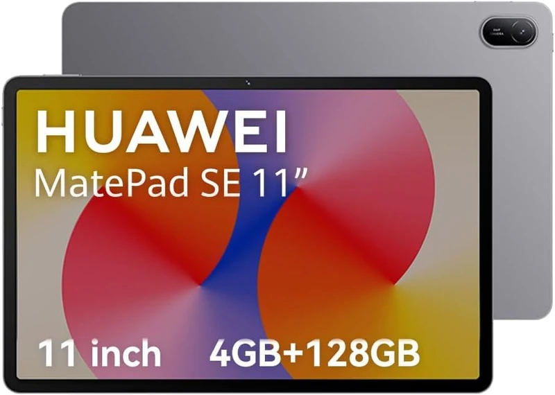 HUAWEI MatePad SE Tablet, 11 Inches, 4G + 128G, Unibody Design in Metal Look, 11 Inch Eye Comfort FullView Display, 7700 mAh Battery, Kids Corner, WiFi, Bluetooth, Nebula Gray