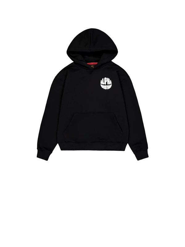 Alpha Industries Women's Logo Hoodie BP Hooded Sweatshirt, Black, M