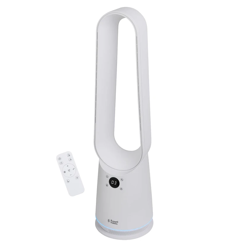 Russell Hobbs, Bladeless Cooling Fan, 9 Speed Settings, Bladeless Design, Oscillation Function, 3 Customisable Modes in White, RHBLDLC25