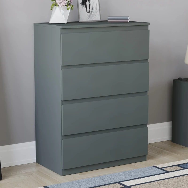 Vida Designs Denver 4 Drawer Chest of Drawers Green – Modern Wooden Storage Unit