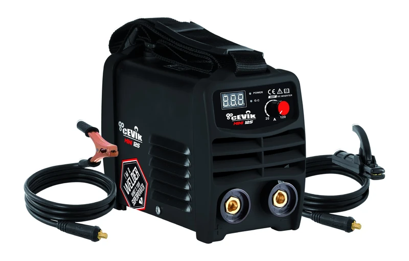 CEVIK PRO CE-MINI125 - Mini MMA Inverter Welder with Mask and Electrode Holder - 120A 40% 230V - Electrodes up to 3.25mm - Digital Display - OK Generator - Portable