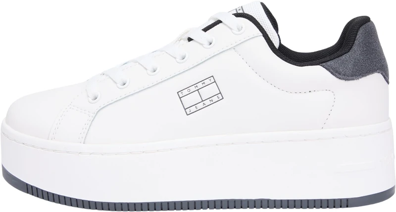 Tommy Jeans Women TJW Flatform ESS MU EN0EN02918 Low Top, Beige (Ecru/Washed Black), 40