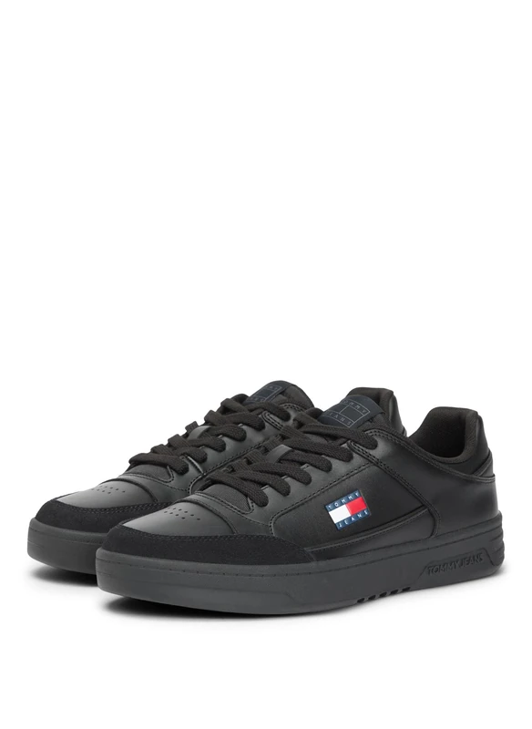 Tommy Jeans Men TJM Cupsole Leather EM0EM01660 Low Top, Black (Black), 43
