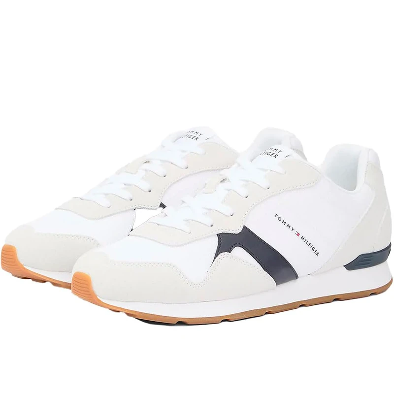 Tommy Hilfiger Men Runner ICON Mix FM0FM05679 Low Top, White (White), 42