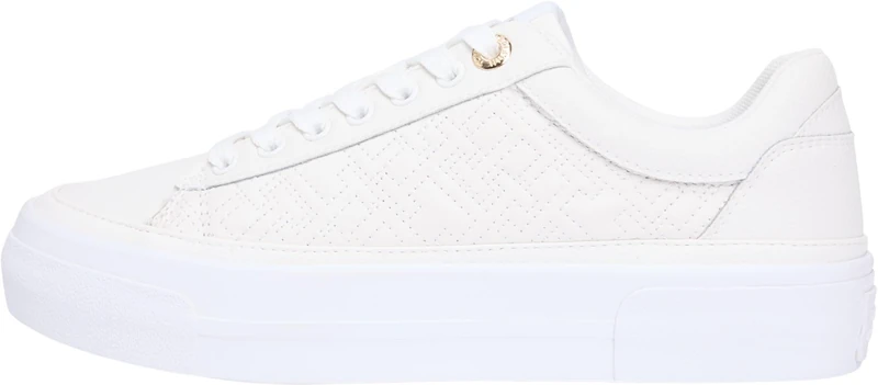 Tommy Hilfiger Women TH Platform Sneaker Quilted FW0FW09265 Low Top, White (Ecru), 37