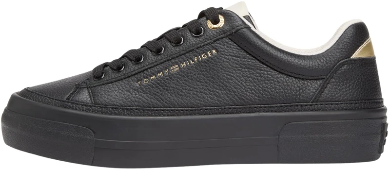Tommy Hilfiger Women TH Platform Sneaker Tumbled LTR FW0FW09018 Low Top, Black (Black), 36