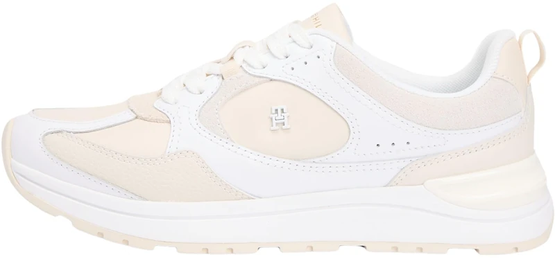 Tommy Hilfiger Women Casual Fashion Runner Mix MAT FW0FW09034 Low Top, White (White/Soft Cream), 39