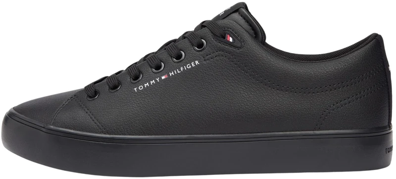 Tommy Hilfiger Men TH HI Vulc CORE Low LTH II ESS FM0FM05511 Low Top, Black (Triple Black), 42