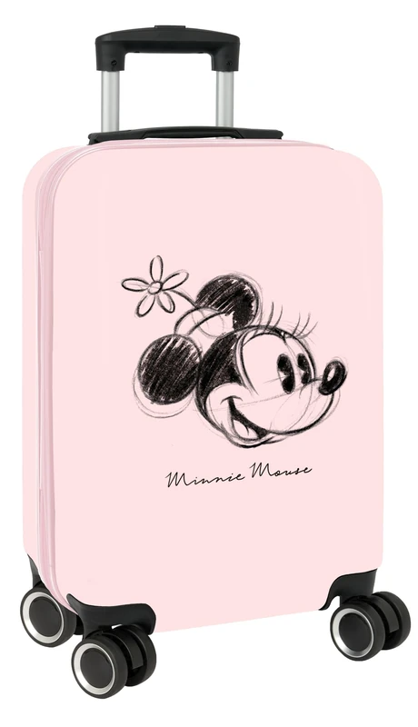 Safta MINNIE MOUSE BABY - Cabin Trolley 20 Inches, Suitcase with Wheels, Security Lock, Lightweight Suitcase, 34.5 x 20 x 55 cm, light pink, M, Casual
