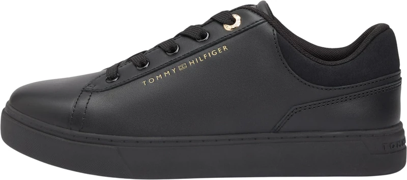 Tommy Hilfiger Women Casual Cupsole Sneaker FW0FW09020 Low Top, Black (Black), 37
