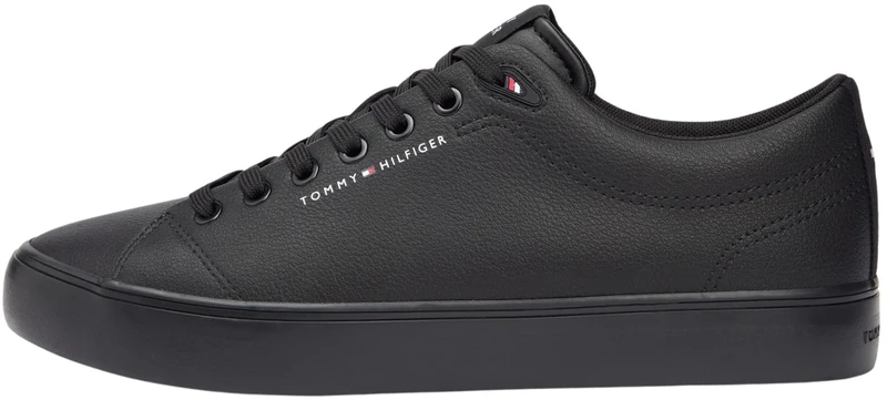 Tommy Hilfiger Men TH HI Vulc CORE Low LTH II ESS FM0FM05511 Low Top, Black (Triple Black), 44 - Image 1