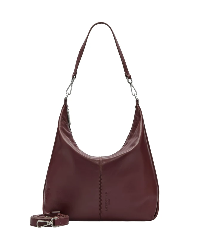 LIEBESKIND BERLIN Leather shoulder bag cross body bag Paris Hobo Pomegranate burgundy