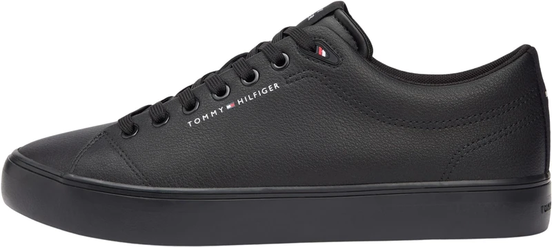 Tommy Hilfiger Men TH HI Vulc CORE Low LTH II ESS FM0FM05511 Low Top, Black (Triple Black), 41