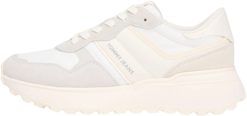 Tommy Jeans Women's Tjw Cleated Runner Suede Mix En0En02921 Low Top, Grey (Stratus Grey), 4 UK