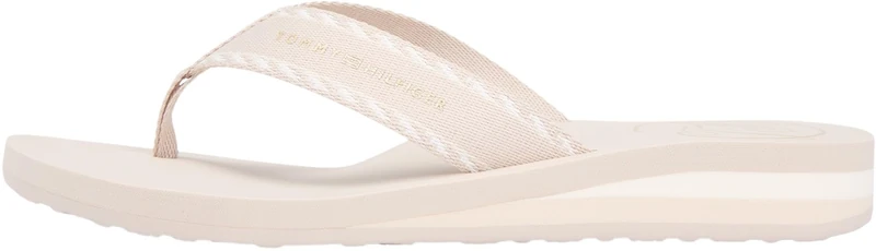Tommy Hilfiger Women HILFIGER WEBBING BEACH SANDAL FW0FW09038 Flip Flops, KHAKI (Classic Stone), 42
