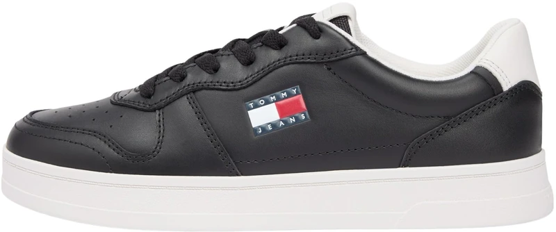 Tommy Jeans Women THE Greenwich Leather EN0EN03006 Low Top, Black (Black), 38