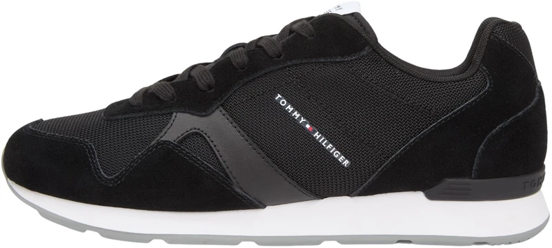 Tommy Hilfiger Men Runner ICON Mix FM0FM05679 Low Top, Black (Black), 43