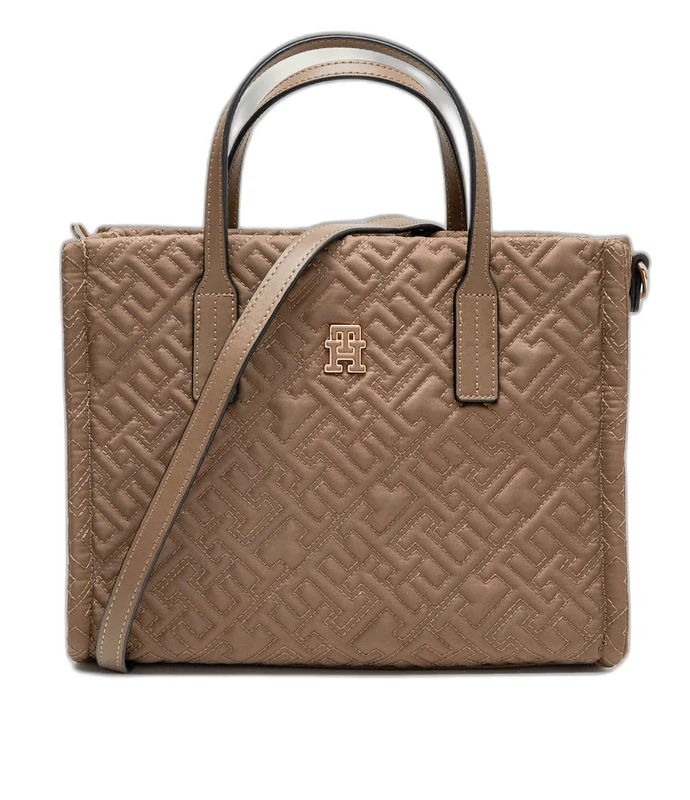 Tommy Hilfiger Women's TH CITY MINI TOTE MONO NYLON AW0AW18162 Tote, KHAKI, One Size