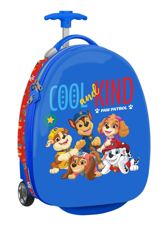 PAW PATROL COOL – Cabin Trolley 16 Inches, Suitcase with Wheels, Security Lock, Lightweight Suitcase, 28 x 23 x 43 cm, Red/Blue, M, Casual