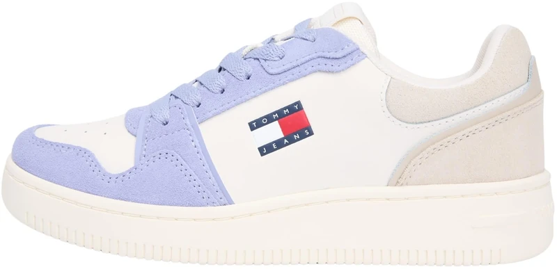 Tommy Jeans Women TJW Retro Basket Sneaker EN0EN02917 Low Top, Beige (Gulf Sand/Periwinkle Dust), 40 - Image 1
