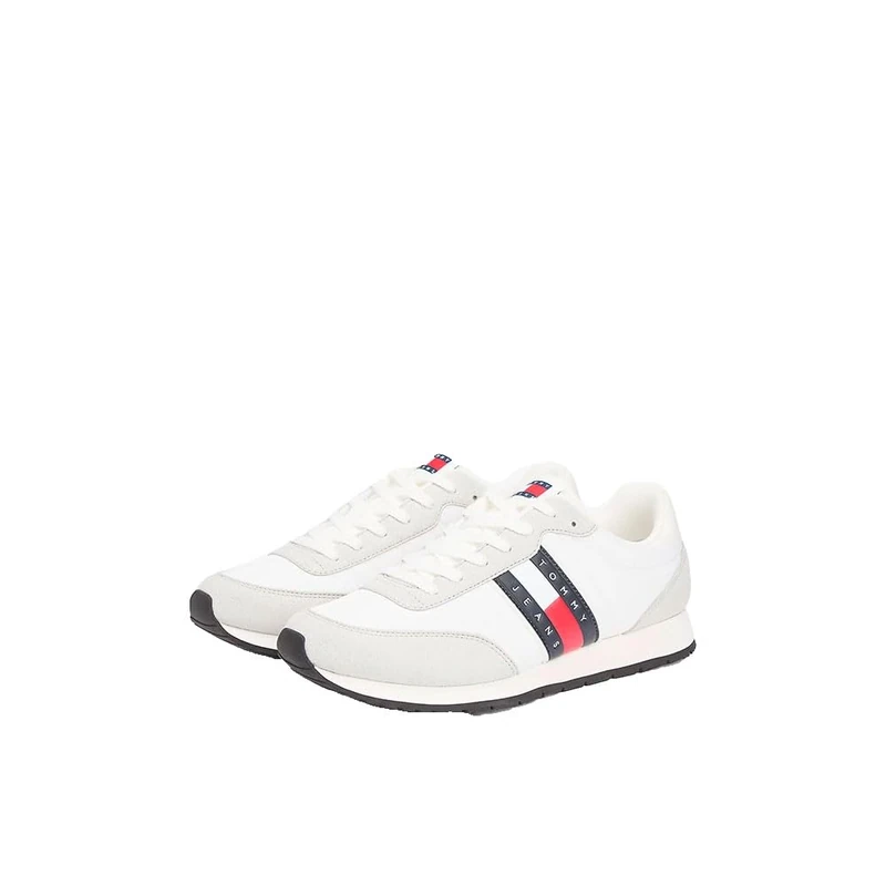 Tommy Jeans Men TJM Classic Runner EM0EM01709 Low Top, White (Ecru), 43