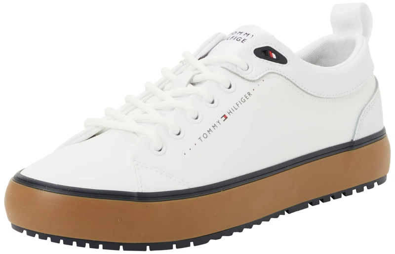 Tommy Hilfiger Men Harlem CORE Cleat LTH Mix FM0FM05702 Low Top, White (White), 43