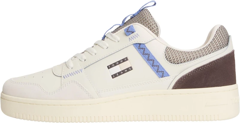 Tommy Jeans Men TJM Retro Basket EM0EM01657 Low Top, White (Ivory/Black Walnut), 41