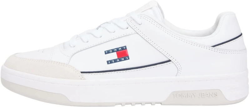 Tommy Jeans Men TJM Cupsole Leather EM0EM01660 Low Top, White (White), 42
