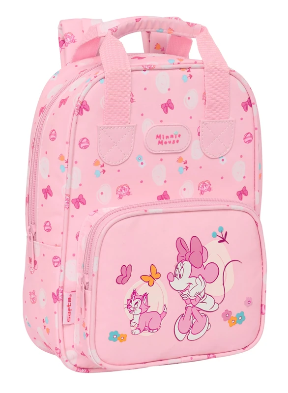 Safta MINNIE MOUSE BABY - Children's Backpack, Adaptable with Handles, Recyclable Fabric, Ideal for Children of Different Ages, Comfortable and Versatile, Quality and Resistance, 20 x 8 x 28 cm, light