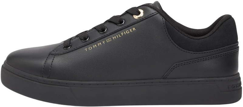Tommy Hilfiger Women Casual Cupsole Sneaker FW0FW09020 Low Top, Black (Black), 39