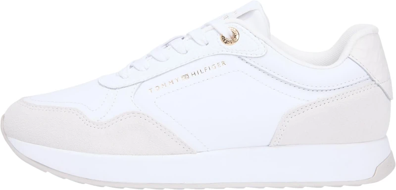 Tommy Hilfiger Women Monogram Mix Material Runner FW0FW09267 Low Top, White (White), 41 - Image 1