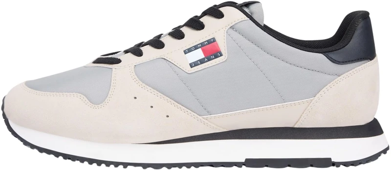 Tommy Jeans Men's TJM Eva Runner Leather Em0Em01649 Low Top, Beige (Gulf Sand), 8 UK