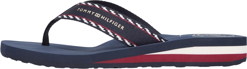 Tommy Hilfiger Women HILFIGER WEBBING BEACH SANDAL FW0FW09038 Flip Flops, BLUE (Space Blue), 42