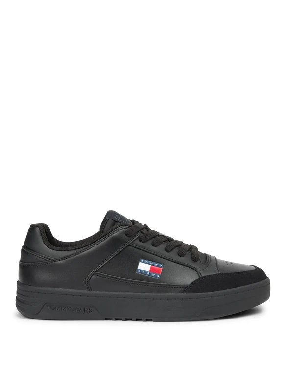 Tommy Jeans Men TJM Cupsole Leather EM0EM01660 Low Top, Black (Black), 45