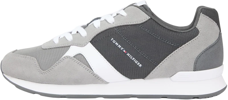 Tommy Hilfiger Men Runner ICON Mix FM0FM05679 Low Top, Grey (Universal Grey), 40