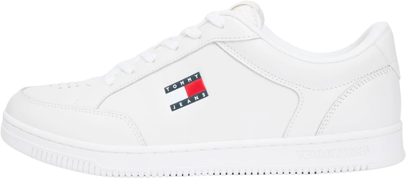 Tommy Jeans Men TJM Cupsole Long LACE Leather EM0EM01707 Low Top, White (Ecru), 42 - Image 1