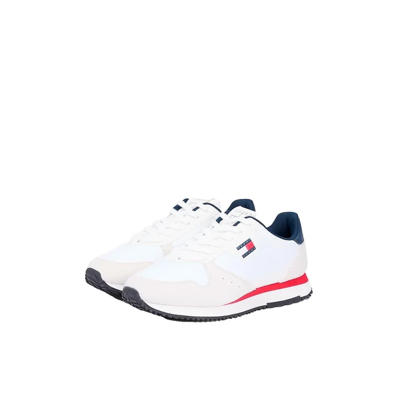 Tommy Jeans Men TJM EVA Runner Leather EM0EM01649 Low Top, Blue (RWB), 43