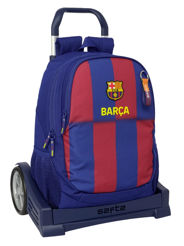 Safta F.C. Barcelona 1st Team 25/26 School Backpack, Ergonomic Back, with Evolution Trolley, Ideal for Children of Different Ages, Comfortable and Versatile, Quality and Resistance, 32 x 16 x 44 cm