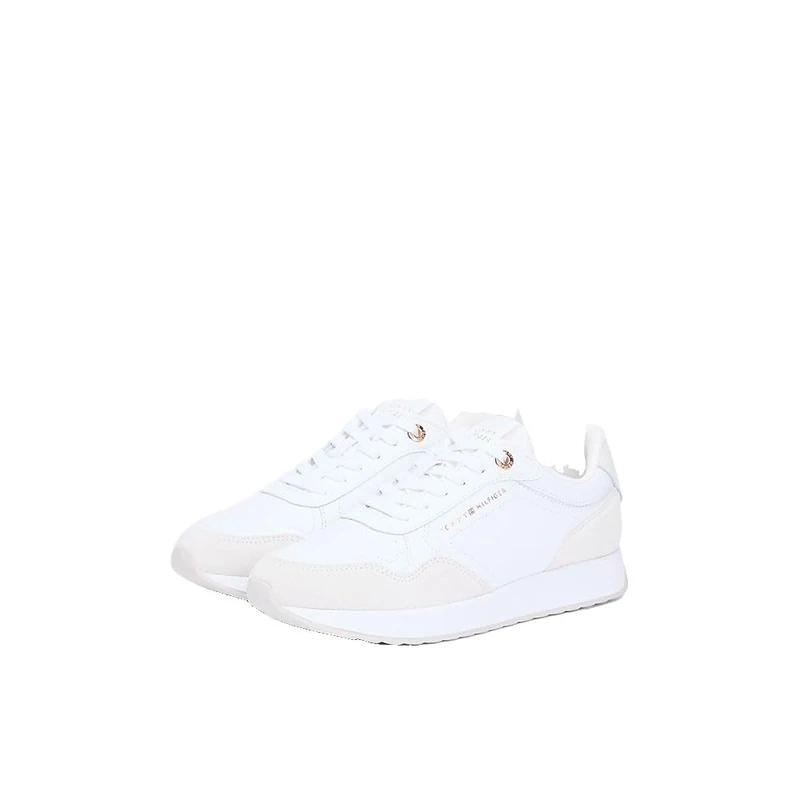 Tommy Hilfiger Women Monogram Mix Material Runner FW0FW09267 Low Top, White (White), 40