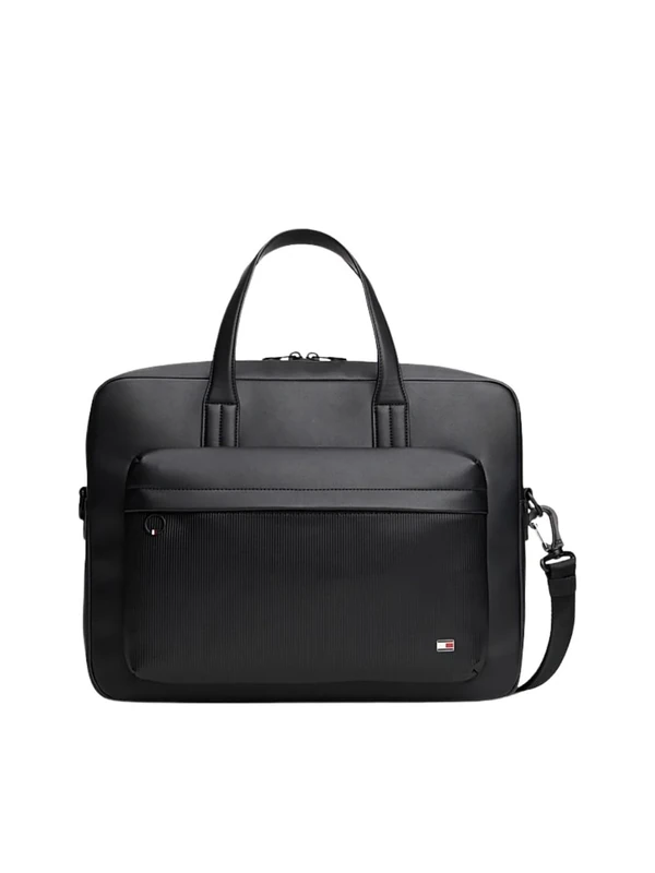 Tommy Hilfiger Men's TH FLAG COMPUTER BAG AM0AM13989 Computer Bag, BLACK, One Size