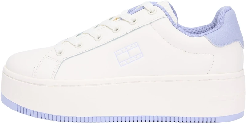 Tommy Jeans Women TJW Flatform ESS MU EN0EN02918 Low Top, White (Ivory/Periwinkle Dust), 35