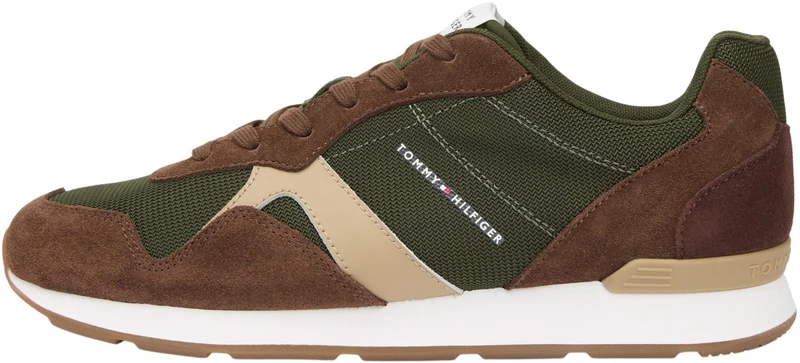 Tommy Hilfiger Men Runner ICON Mix FM0FM05679 Low Top, Green (Arctic Spruce), 43
