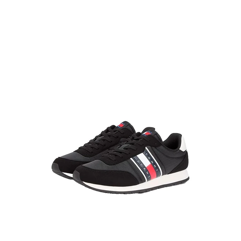 Tommy Jeans Men's TJM Classic Runner Em0Em01709 Low Top, Black (Black), 7 UK