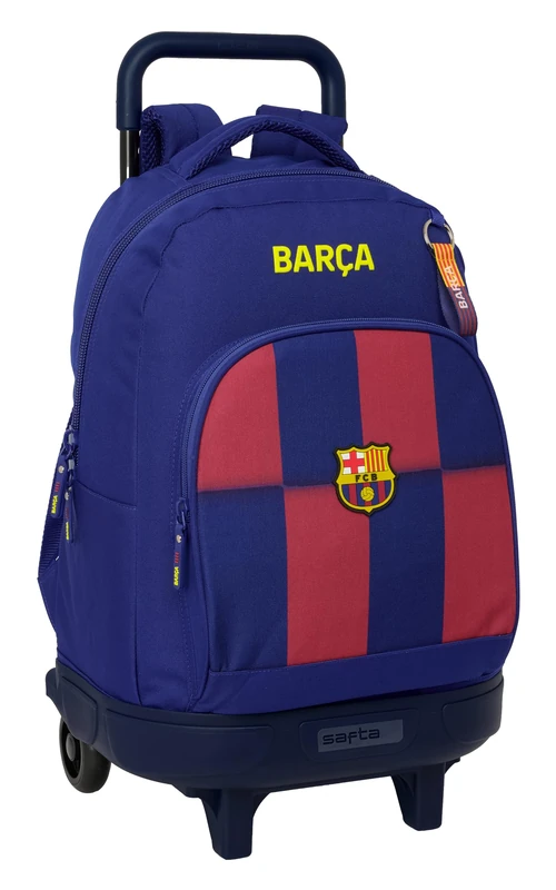 Safta F.C. Barcelona 1st Team 25/26 – Large Backpack with Wheels, Compact, Removable, Ideal for Children of Different Ages, Comfortable and Versatile, Quality and Resistance, 33 x 22 x 45 cm, Blue