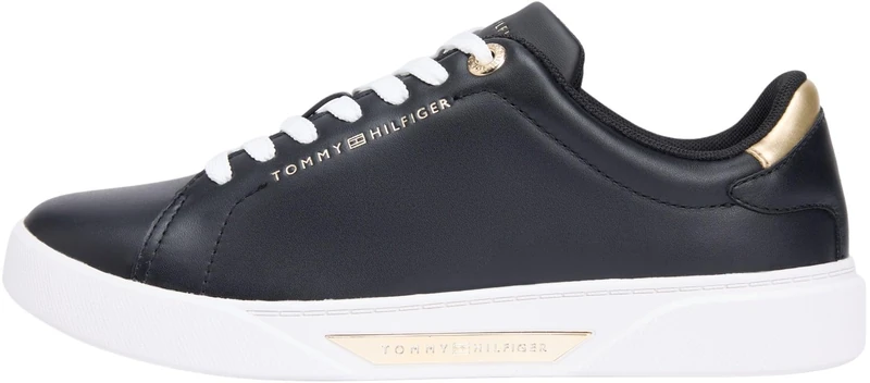 Tommy Hilfiger Women Essential Chic Court Sneaker FW0FW09019 Low Top, Black (Black), 37
